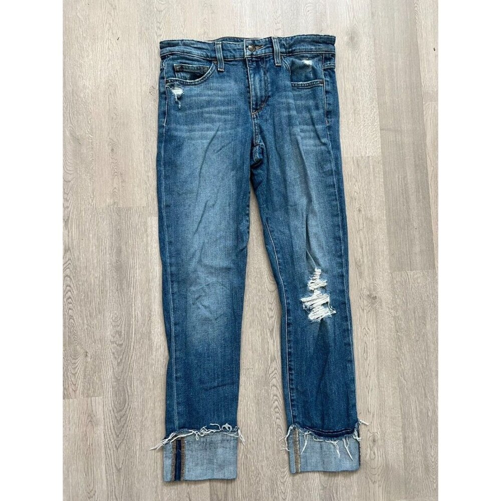 Joe's Jeans Distressed Dark Blue Skinny Jeans